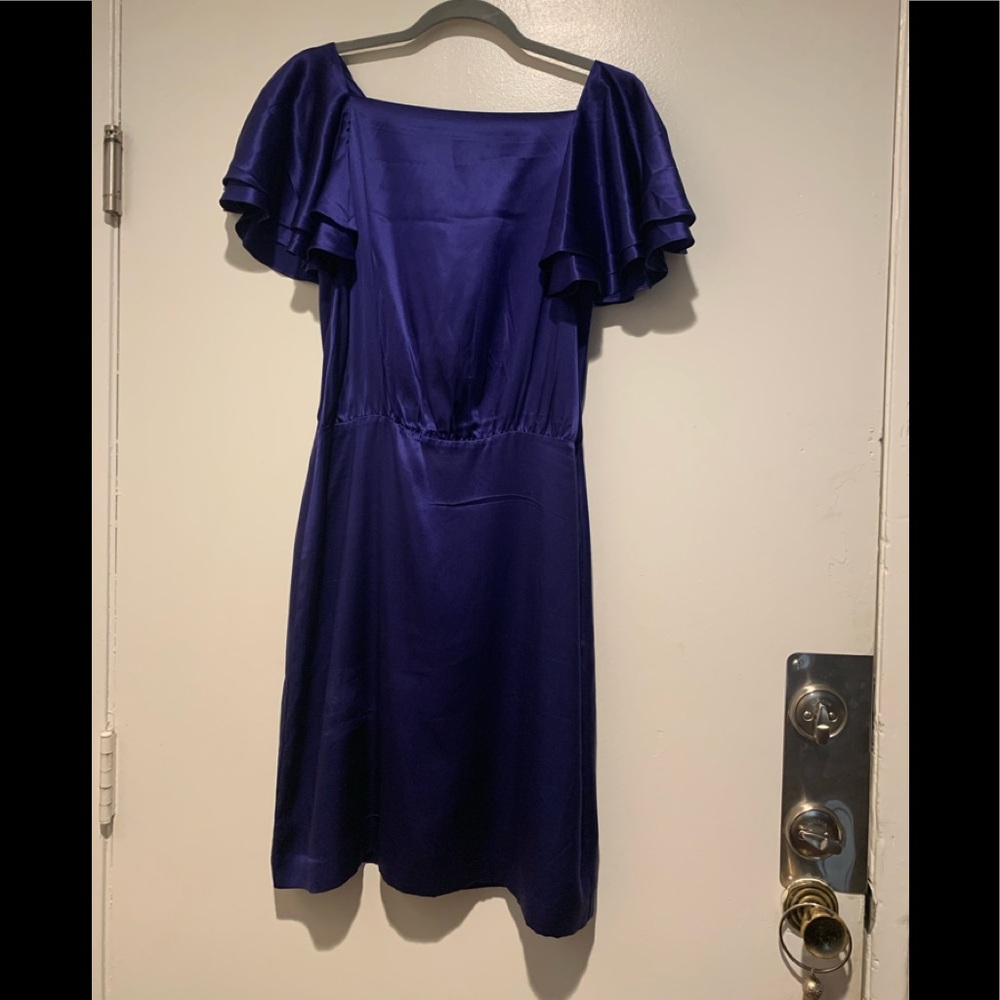 Blue silk dress